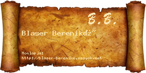 Blaser Bereniké névjegykártya